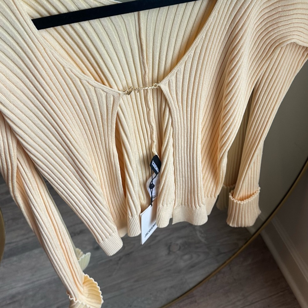 Jacquemus Creamy Yellow Ribbed Knit Top - Picture 5 of 5